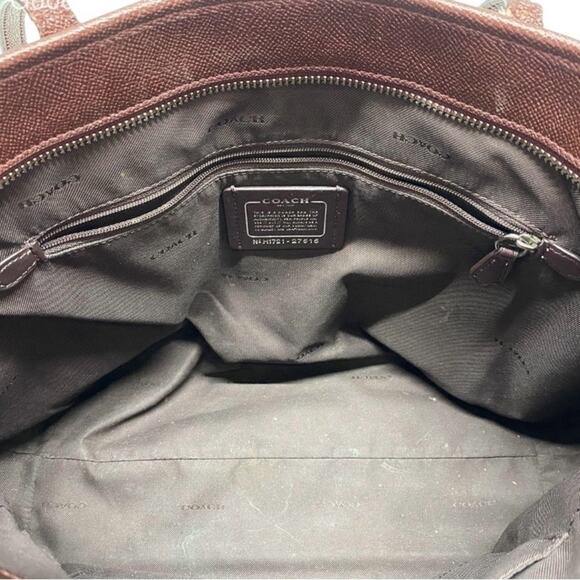 Coach Metallic Burgundy City Tote Women's Bag - Picture 11 of 12